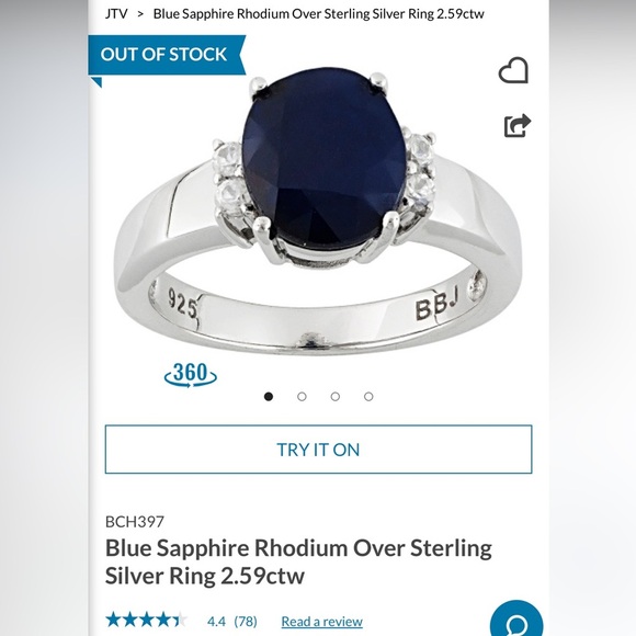 Blue Sapphire Ring Size 7 925 Sterling Silver Secondary Stones Zircons - Picture 3 of 13